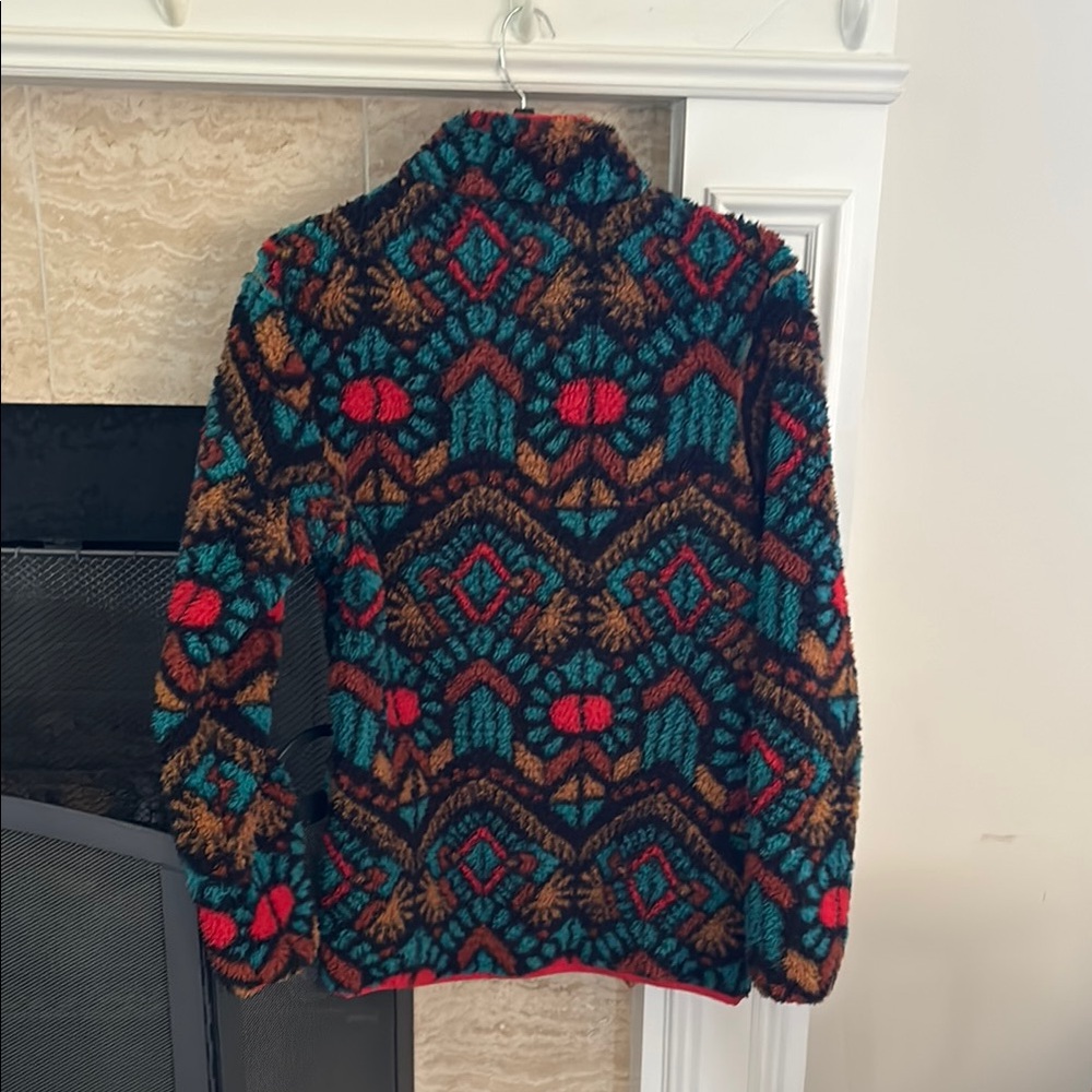 Vibrant Red and Blue Oversized Polo Sweatshirt - Picture 5 of 5